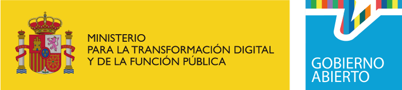 Logo del Ministerio para la Transformación Digital y de la Función Pública y logo de Gobierno Abierto